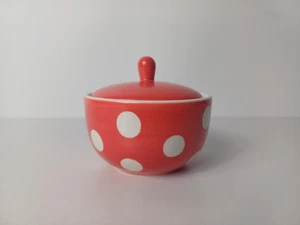 Whittard Of Chelsea Red Polka Dot Spot Lidded Sugar Bowl Kitchenwear Cottagecore - Picture 1 of 12