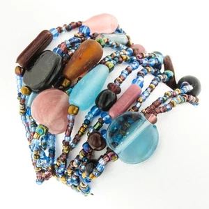 Üppige Handarbeit Blau Kupfer Rocailles Mineral Chips Armband - Bild 1 von 3