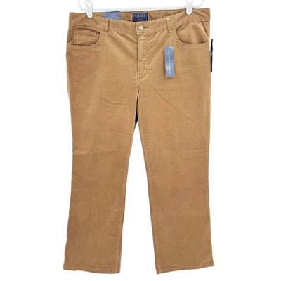 Chaps Women's Slimming Fit Stretch Straight Tan Corduroy Pants 16P Inseam 27 NWT - Image 1 of 4