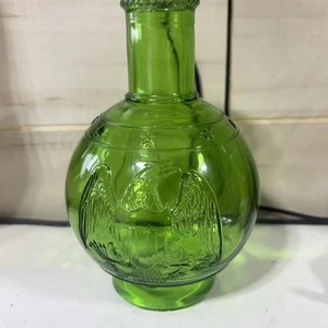 Vintage Wheaton NJ Glass Fire Extinguisher Bottle Eagle Shield & Stars Green - Picture 1 of 8