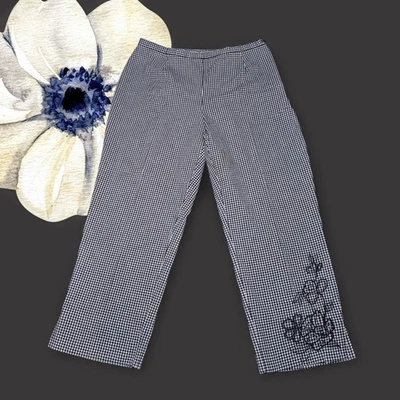 REQUISITOS Pantalones Cortos Florales GINGHAM NEGROS BLANCOS ELÁSTICOS Cremallera Lateral Mujer 12 Foto 1 de 4