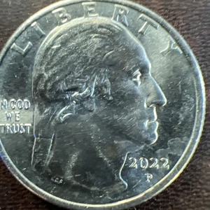 2022 P Quarter Very Rare Die Error Drooling George Flower In The Hair - Picture 1 of 6