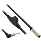 10x InLine Slim Audio Cable Jack 3.5mm ST Angled Volume Control 0.25m