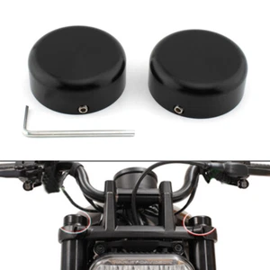 Black Front Fork Cover Caps for Harley Sportster S 1250 RH1250 S 2021-2023 - Bild 1 von 11