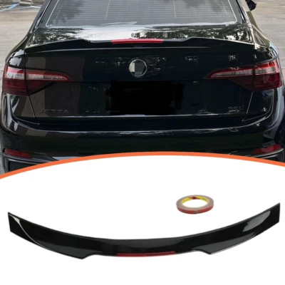For 19-24 Volkswagen VW Jetta MK7 Gloss BLK V-Style Trunk Spoiler W/ Reflector - Image 1 of 4
