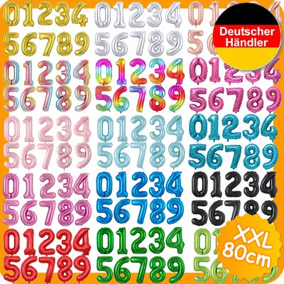 XXL FOLIENBALLONS ZAHLEN - Geburtstag Deko Luftballons Helium Ballon Luftballons - Bild 1 von 3