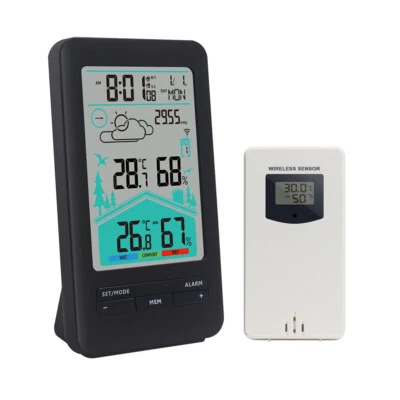 Ketotek Thermometer Hygrometer Indoor Outdoor Wireless Weather Station Forecast - Image 1 of 4