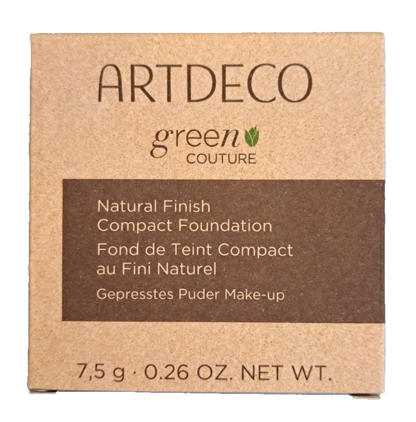 Artdeco Natural Finish Compact Foundation Vegan - 3 Warm Honey 7 5g. Neu
