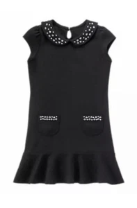 GYMBOREE Girls Olivia Pig Black Rhinestone Short Sleeve Dress Size 5 - Picture 1 of 3