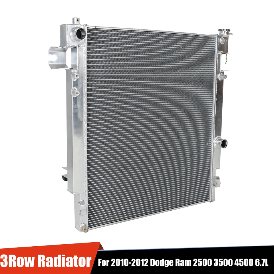 Aluminum 3 Row Radiator For 2010-2012 Dodge Ram 2500 3500 4500 6.7L Cummins MT Foto 1 de 4