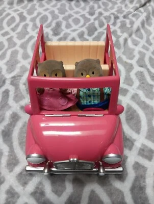 Lil Woodzeez family Pink Happy Campers Car EUC Calico Critters JEEP And Owls - Image 1 of 4