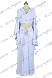 Star Wars Cosplay Padmé Amidala Halloween White Dress Full Set Costume Uniform - Picture 1 of 8