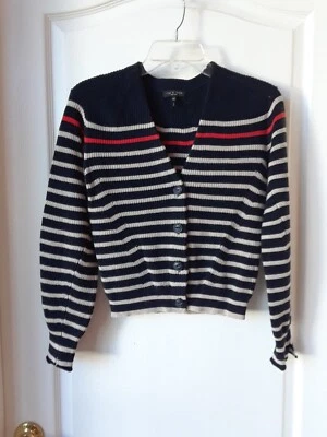 Rag & Bone Navy Multi Ann Striped Cardigan~Sz XXS. (RET. $350) NWOT! - Image 1 of 4
