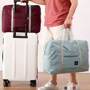 Foldable Travel Bags Storage Bag Lightweight Airplane Duffle Handbag Totes - Picture 1 of 21