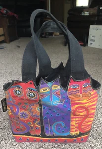 Laurel Burch Women's Cat Purse Colorful Top Handle Handbag - Picture 1 of 5