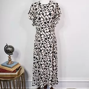 Ulla Johnson Anais Midikleid Größe 8 gesmokt Flatter Rüschen Boho Blumen 690 $ - Bild 1 von 16