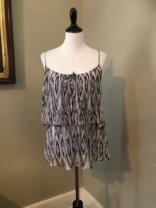 NWT Ella Moss Navajo Tiered Gray Tank W/ Shelf Bra XS - Picture 1 of 8