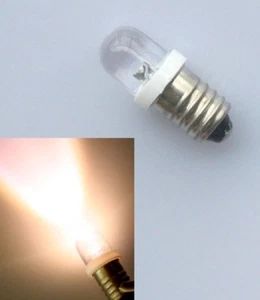 F10 / 5-10 Stk. E10 LED Lämpchen  WARMWEISS  3 / 4,5/6 / 12 / 18 /24 V DC LEDs   - Bild 1 von 3