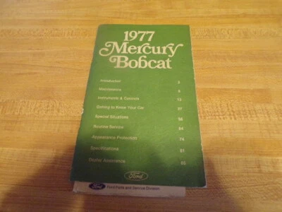 Mercury Bobcat 1977 manual del propietario original Foto 1 de 3