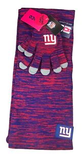 New York Giants NFL Licensed Color Blend Infinity Scarf And Glove Set NWT