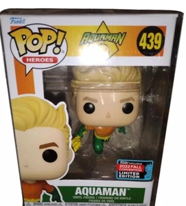 Aquaman Funko Pop! #439 - Pegatina compartida New York Fall Con 2022 con protector - Imagen 1 de 5