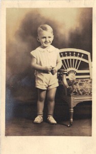 1936 Real Picture Post Card of Two-Year-Old Little Boy - Ronald Martin