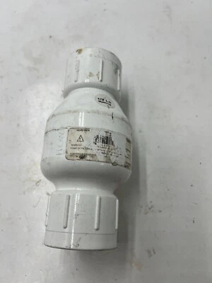 NDS 200 PSI White PVC EPDM Rubber Check Valve 4-1/8 Lx3/4 Slip Joint in. 1011-07 - Image 1 of 4