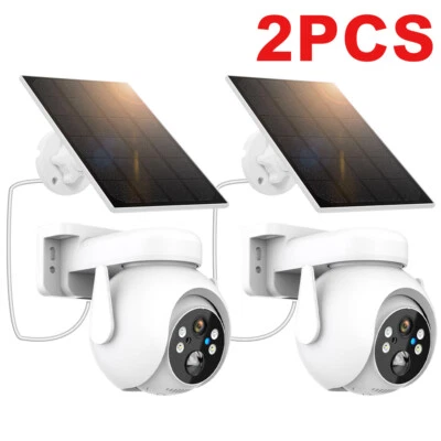 KEPEAK 2x Camaras De Seguridad Para Exterior Solar WIFI Inalambrica Con Vision Nocturna