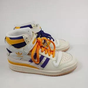 Adidas Lakers Forum 84 High Top GX9054 gelb/lila Herren Größe 7 extra Schnürsenkel - Bild 1 von 9