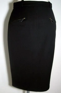 Gonna a matita classica vintage HERMES donna nera lunghezza ginocchio due tasche zip - Foto 1 di 5