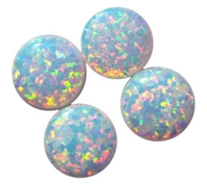 Cabochon rotondo opale bianco australiano (imitazione) 8 mm - senza foro - cab14-11 - Foto 1 di 1