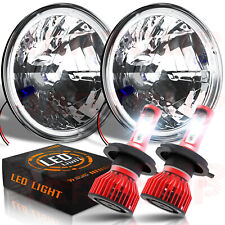 Pair 7" Inch Round LED Headlights Fit Ford F1 1948 1949 1950 1951 1952