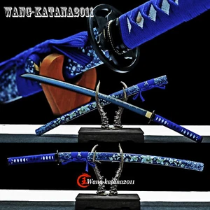 Blue Katana Battle Ready 1095 Steel Japanese Samurai Handmade Functional Sword - Picture 1 of 10