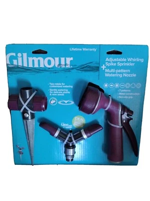 Gilmour Adjustable Whirling Spike Sprinkler with Multi Pattern Watering Nozzle - Image 1 of 3
