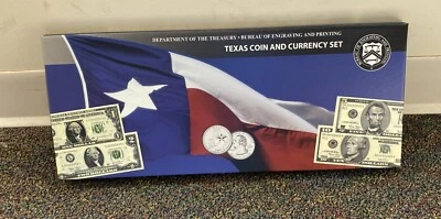 2003 Texas Coin and Currency Set $1 $2* $5 $10 Low Matching Numbers K/A 00003797 - Image 1 of 4
