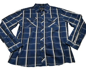 Eighty Eight Platinum Mens Shirt Sz XL Blue White Long Sleeve Western Y2K NWOT - Picture 1 of 7