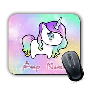 Cute Kawaii Unicorn PASTEL GALAXY PERSONALISED Mouse Mat Pad PC Girls Name Gift - Picture 1 of 4
