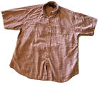 GANT Linen Shirt Blend Button Down Mens L Plaid Regular SS Vineyard Linen