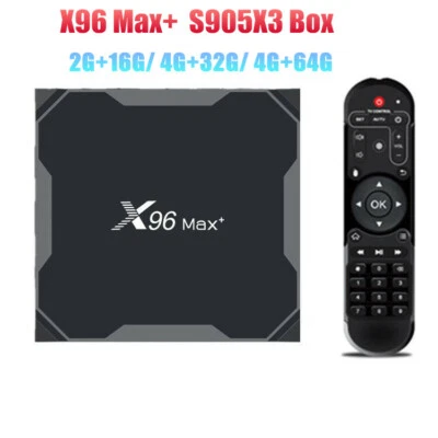 X96 Max Plus S905X3 Android 9.0 Smart TV Box 4G 32G/64G TV Box WiFi Media player - Image 1 of 4