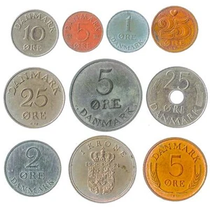 Dänemark Münzen 1 Krone | Sammlung von 10 | 1947 - 2018 - Bild 1 von 3