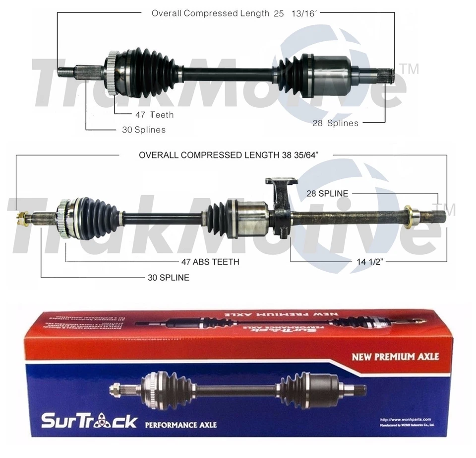 Par de ejes de articulación CV delanteros SurTrack Set para Hyundai Azera Sonata tracción delantera V6 Foto 1 de 1
