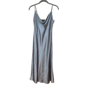 White Fox Be My Lover Midi Silver Event Wedding Guest Bridemaid Shiny Dress L - Bild 1 von 9