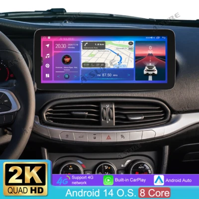 12.3" 4+64GB Für Fiat Tipo Egea 2015-2021 CarPlay Android 14 Autoradio DAB BT FM - Bild 1 von 4