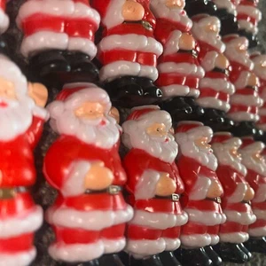 Vintage Weihnachten Weihnachtsmann Blasform Lichterkette Mini 5 Stränge funktionstüchtig - Bild 1 von 7