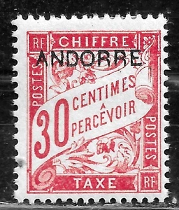 HICK GIRL- MINT FRENCH ANDORRE STAMP   SC#J3  1931  POSTAGE DUE     M64 - Picture 1 of 2