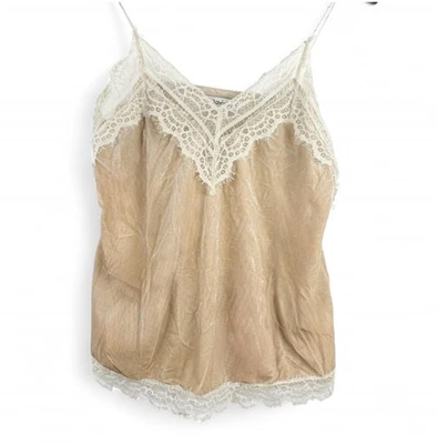 Camiseta sin mangas para mujer Terciopelo Encaje Bronceado Hada Y2K Años 90 Grunge Mediana Caprichosa Boho M Foto 1 de 4