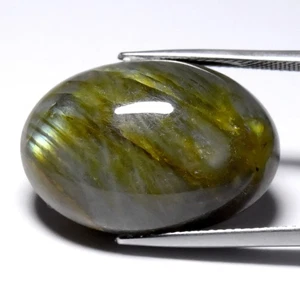 π Big! 38.07ct Oval Natural Rainbow With Luster Labradorite - Africa Gem - Picture 1 of 10