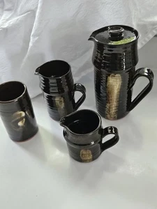 Studio Pottery Coffee Set Pot 2 Jugs, Beaker - Picture 1 of 10