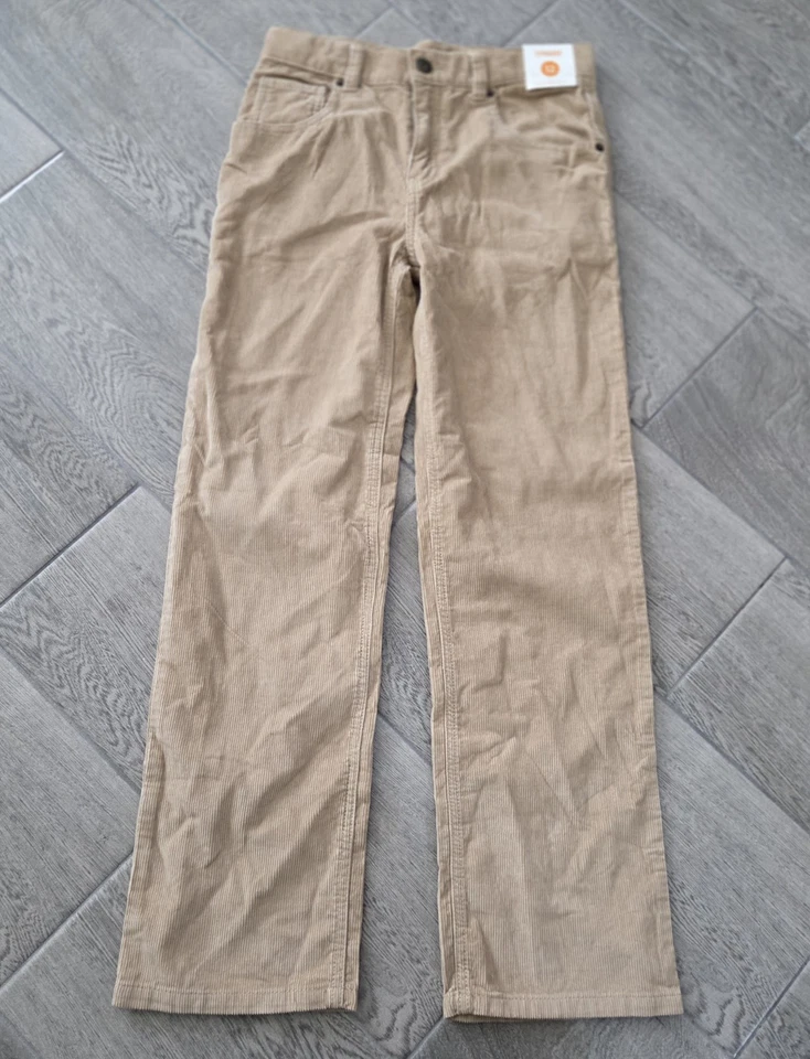Gymboree мальчиков желтовато-коричневый бежевый вельветовые брюки регулируемая талия прямой ноги размер 12 новый с Ярлыками - Изображение 1 из 4