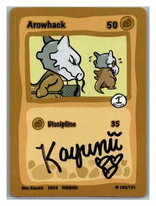 Arowhack 1 di 1 POKIDOKI 105 1° EDIZIONE Fan Art Cubone Artista Firmato Kayunii - Foto 1 di 2